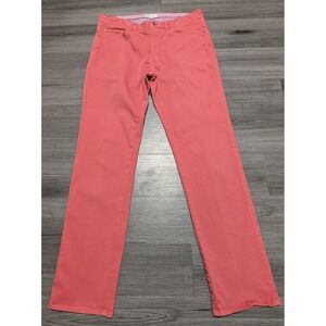 Peter Millar Men's Salmon Pink Ultimate Sateen 5 Pocket Stretch Pant Size 34x33